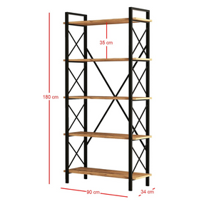 bibliothèque étagères bois et noir fani dimensions concept usine