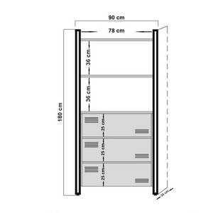 bibliothèque tiroirs et étagèrs industrielle bois et noir tali dimensions concept usine
