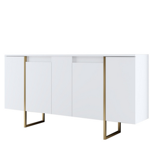 buffet blanc doré luxor 4 portes fond blanc 3 quarts concept usine
