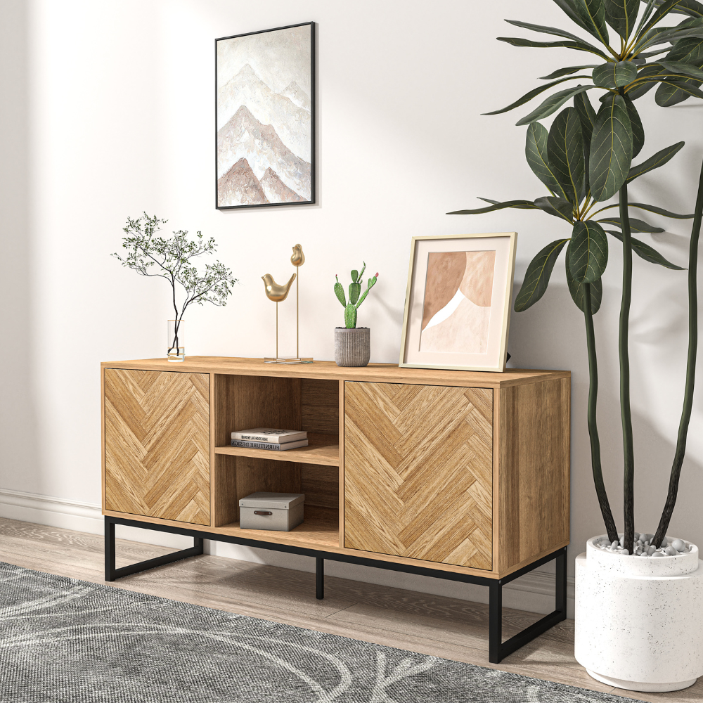 buffet en bois chevron ambiance