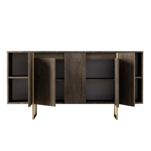 Buffet luxor bois et doré ouvert