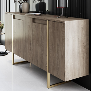 buffet luxor profil bois et doré