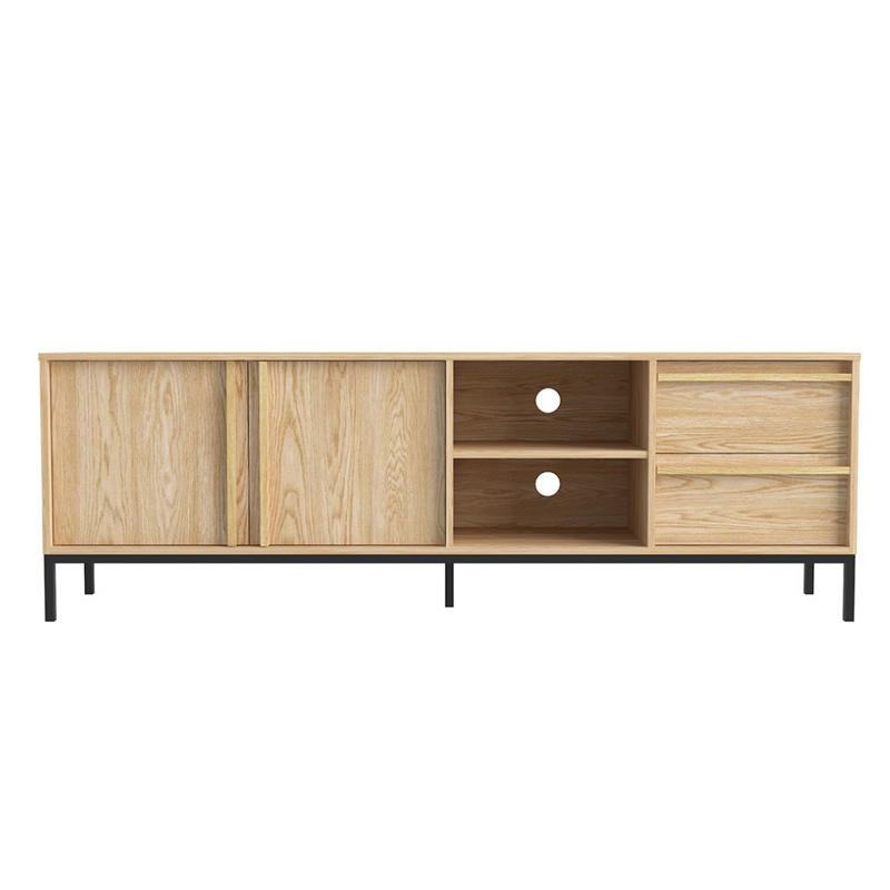 Buffet Budapest en bois avec rangements - fond blanc 1