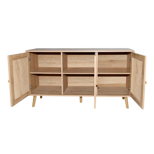 buffet cange 3 portes effet cannage ouvert
