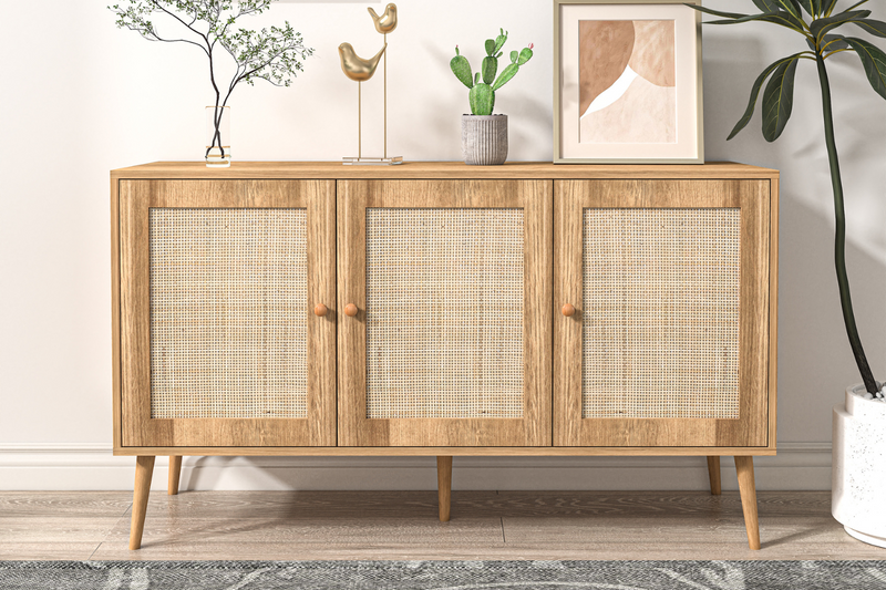 buffet bois effet cannage cange rectangle