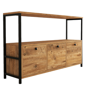 Buffet fero bois 3 portes face