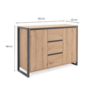 Buffet industriel Kotor 120 cm portes et tiroirs dimensions Concept Usine