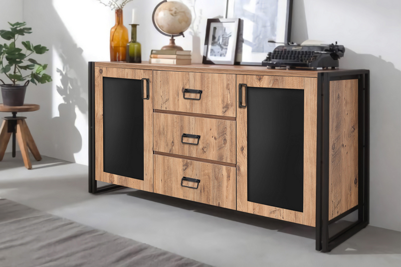 Buffet portes et tiroirs tonya rectangle