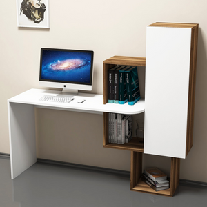 bureau contemporain bois et blanc turku ambiance 3 quarts armoire fermée concept usine