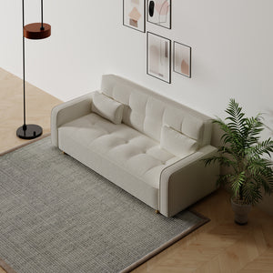 Canapé scandinave convertible 3 places en tissu bouclette blanc Copenhague canapé tendance