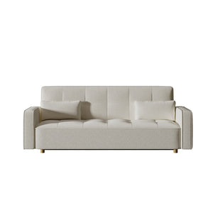 Canapé scandinave convertible 3 places en tissu bouclette blanc Copenhague packshot 