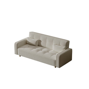 Canapé scandinave convertible 3 places en tissu bouclette blanc Copenhague packshot de 3/4