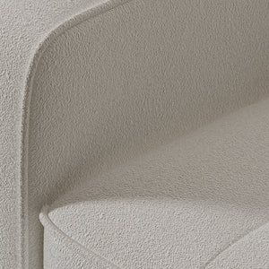 Canapé scandinave convertible 3 places en tissu bouclette blanc Copenhague détails 