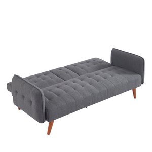 canapé 3 places pieds bois gris foncé inverness fond blanc 3 quarts deplié concept usine