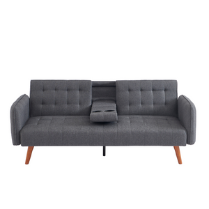 canapé 3 places pieds bois gris foncé inverness fond blanc face concept usine