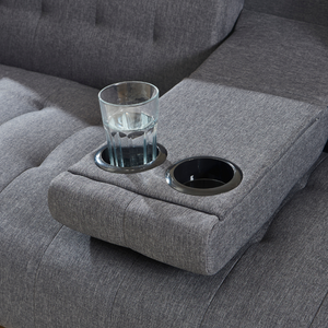 canapé 3 places pieds bois gris foncé inverness zoom porte verres concept usine