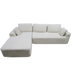 Canapé d'angle 3 places en velours côtelé beige Hove packshot