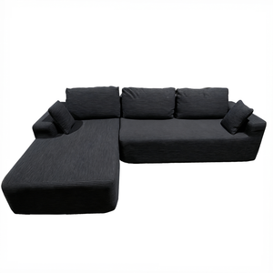 Canapé d'angle 5 à 6 places en velours côtelé gris anthracite Hove packshot