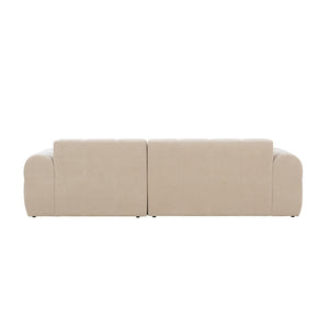 Canapé d'angle 3 places nuage en velours beige Salford packshot de dos