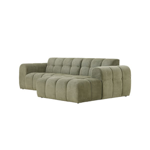 Canapé d'angle 3 places nuage en velours vert Salford packshot de 3/4