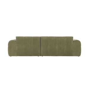 Canapé d'angle 3 places nuage en velours vert Salford packshot de dos