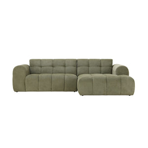 Canapé d'angle 3 places nuage en velours vert Salford packshot de face