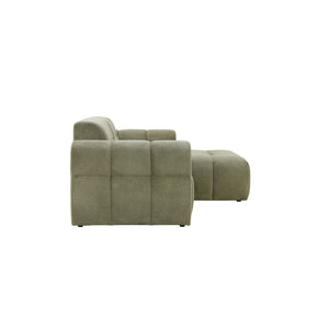 Canapé d'angle 3 places nuage en velours vert Salford packshot de profil