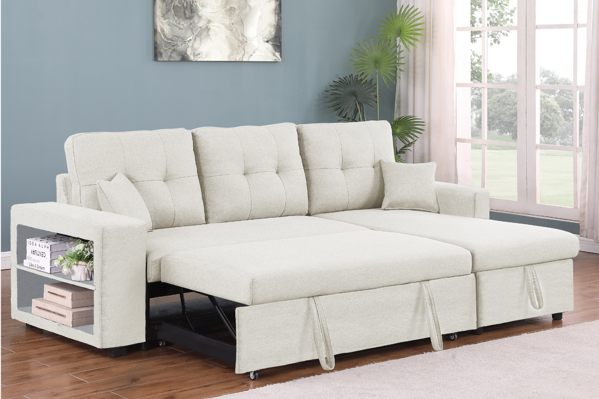 Canapé d'angle convertible Glasgow beige