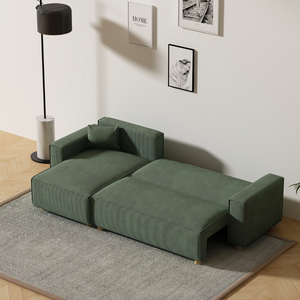 Canapé convertible d'angle en velours côtelé 4 places Cosy – Concept Usine