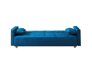 Canapé style scandinave convertible de 3 personnes bleu