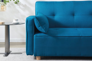 Canapé de style scandinave convertible bleu de 3 places zoom 1