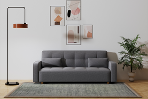 canapé convertible 3 places en tissu copenhague rectangle concept usine gris