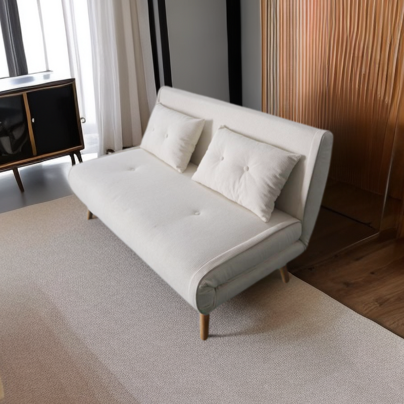 canapé convertible ennis 3 quarts ambiance corduroy beige