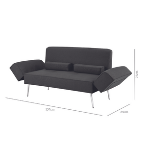 Canapé Riga convertible en tissu gris - dimensions 2