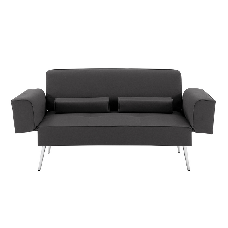 Canapé Riga convertible en tissu gris - fond blanc 1 