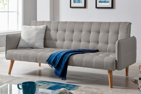 Canapé convertible gris en tissu Sveg