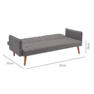 Canapé convertible tissu gris Sveg - dimensions 2