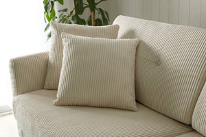 Canapé velours côtelé beige Hoga coussins