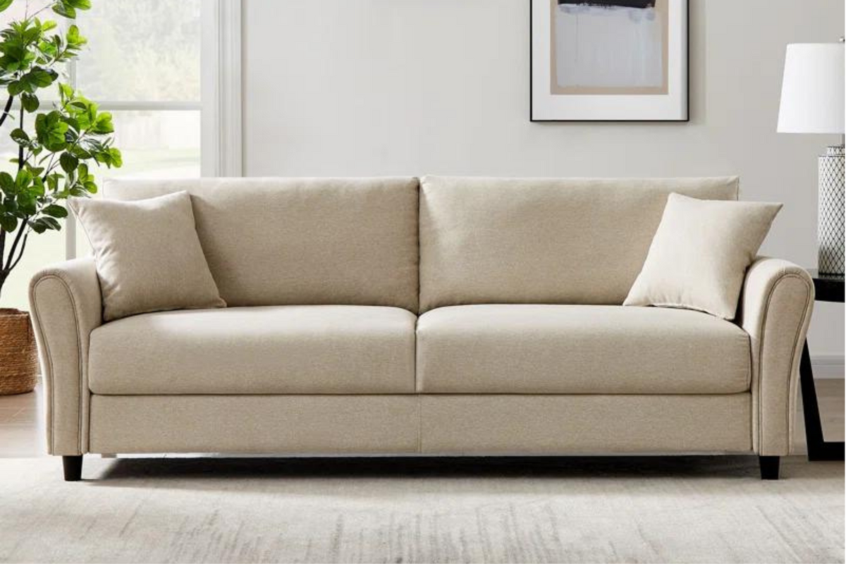 Canapé Lucerne en tissu 3 places beige