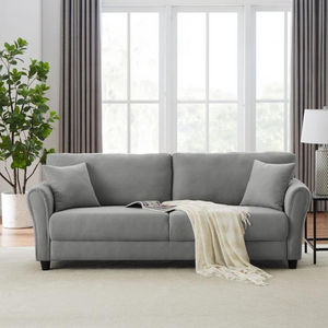 Canapé design en tissu 3 places gris clair Lucerne