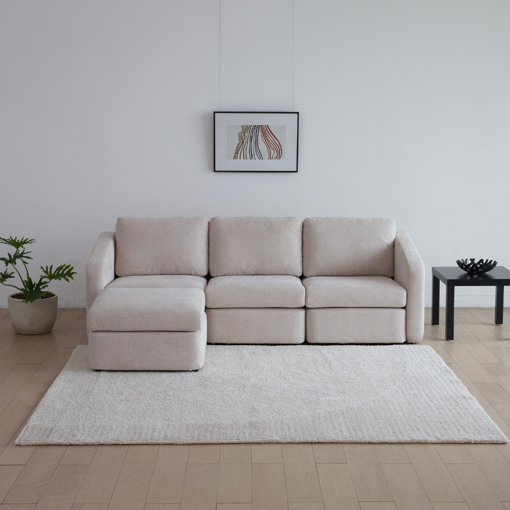 canapé modulable beige konekt ambiance 4 places concept usine