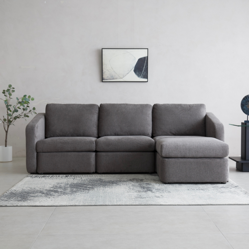 canapé modulable Gris foncé konekt ambiance face 4 places droite concept usine