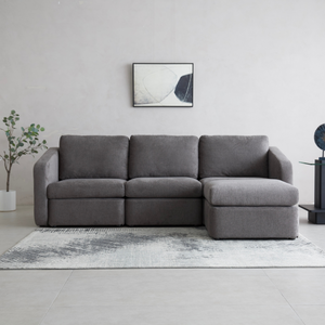 canapé modulable Gris foncé konekt ambiance face 4 places droite concept usine