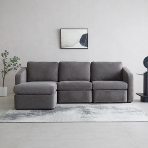 canapé modulable Gris foncé konekt ambiance face 4 places gauche concept usine