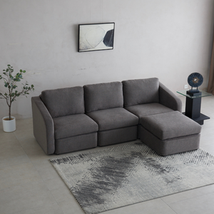 canapé modulable Gris foncé konekt ambiance vue de dessus 4 places droite concept usine