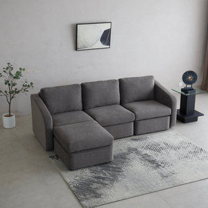 canapé modulable Gris foncé konekt ambiance vue de dessus 5 places gauche concept usine