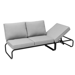 Salon de jardin modulable canapé noir et gris Sorrento canapé inclinable 