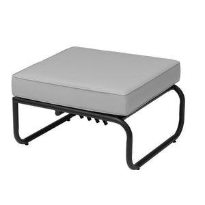 Salon de jardin modulable canapé noir et gris Sorrento pouf