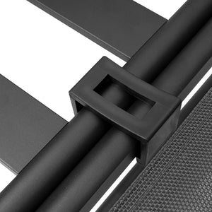 Salon de jardin modulable canapé noir et gris Sorrento fixation des modules