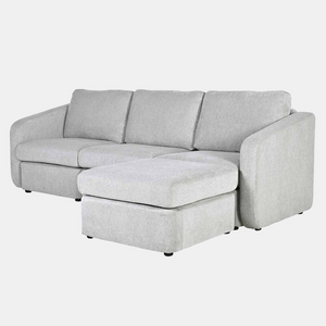Canapé modulable 3 places avec pouf Konekt Gris clair de 3/4